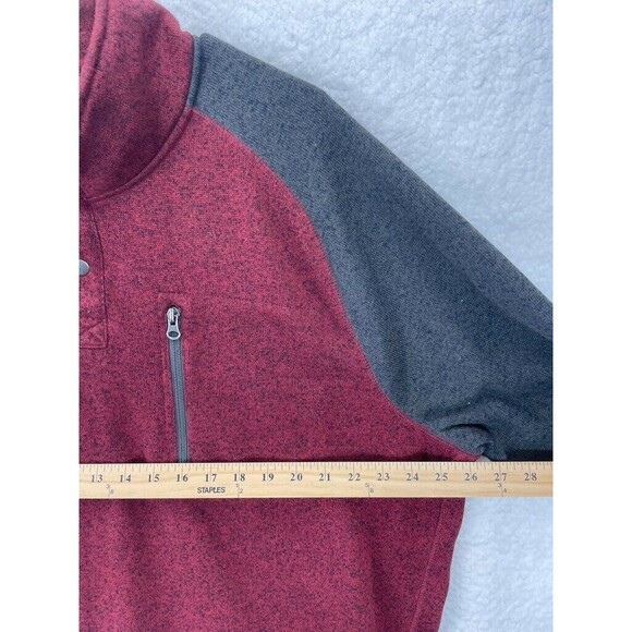 Sonoma Fleece Sweatshirt Men’s 3XLT Burgundy Black 1/4 Snap Mock Neck NWT - Picture 4 of 7